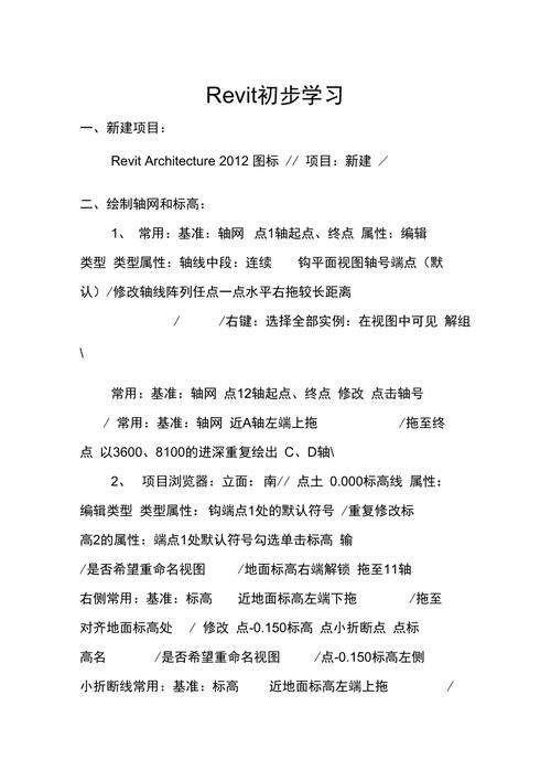 整理的Revit基础操作笔记