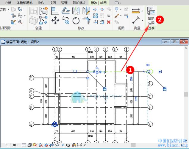 如何将Revit轴网的中间部分连接在一起 - BIM,Reivt中文网