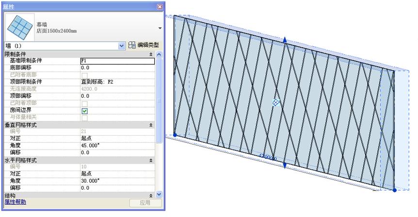 如何在Revit中绘制斜向的幕墙网格 - BIM,Reivt中文网