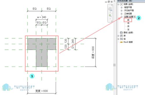 编辑revit柱子尺寸标注 - BIM,Reivt中文网