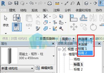 Revit中的柱子放置后无法看到