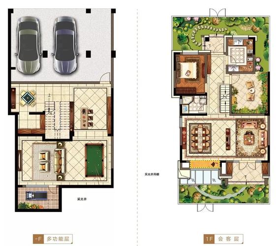 精美联排别墅户型图展示 - BIM,Reivt中文网