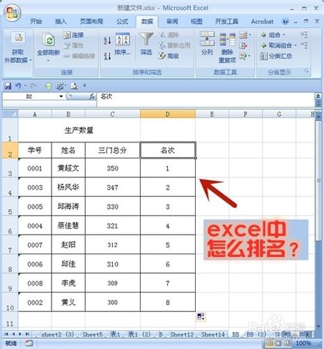 如何利用Excel实现数据排名和使用Excel数据模板 - BIM,Reivt中文网