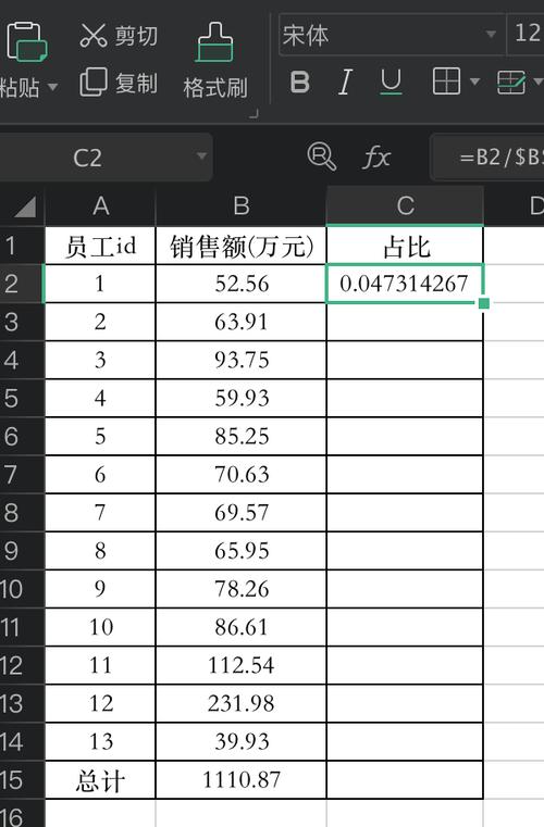 如何计算Excel中的百分比占比？ - BIM,Reivt中文网