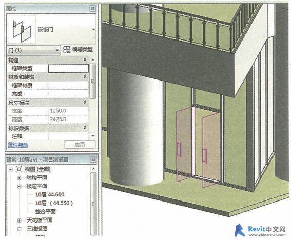 如何在幕墙上使用Revit安装门 - BIM,Reivt中文网