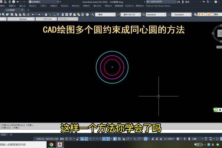在CAD中，如何实现两个圆的同心约束 - BIM,Reivt中文网