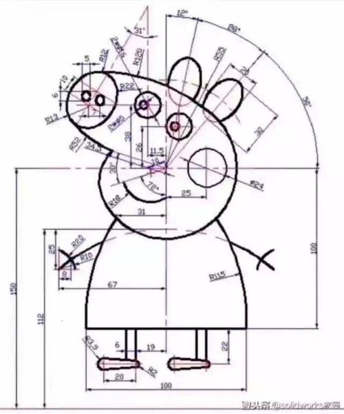 如何用CAD绘制小猪佩奇 - BIM,Reivt中文网