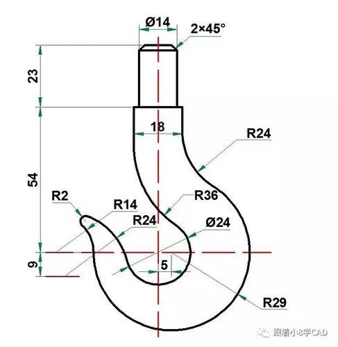 如何绘制CAD吊钩 - BIM,Reivt中文网