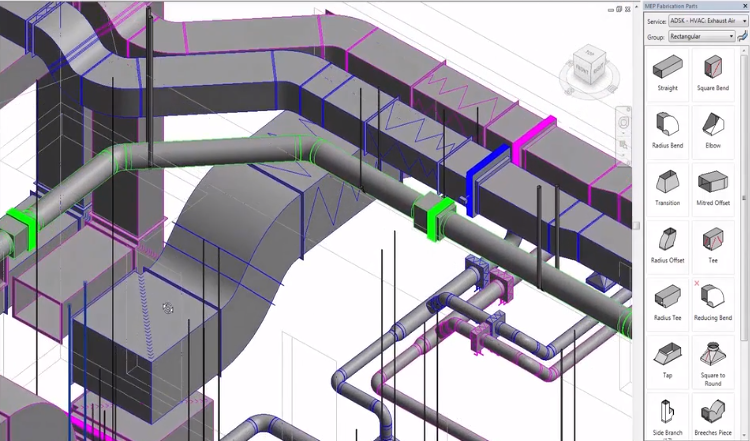 revit MEP 预制零件