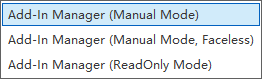 add-in manager mode