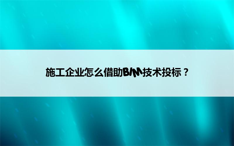 BIM,Revit中文网-施工企业怎么借助BIM技术投标？
