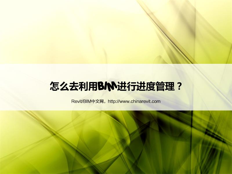 BIM,Revit中文网-怎么去利用BIM进行进度管理？