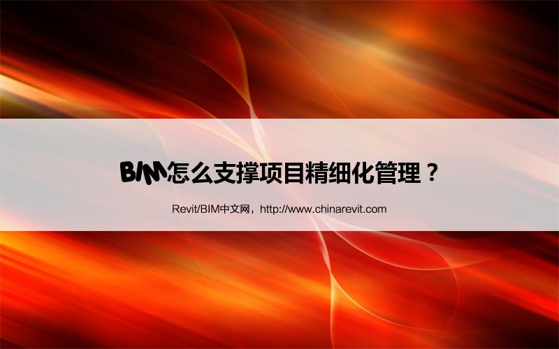 BIM,Revit中文网-BIM怎么支撑项目精细化管理？