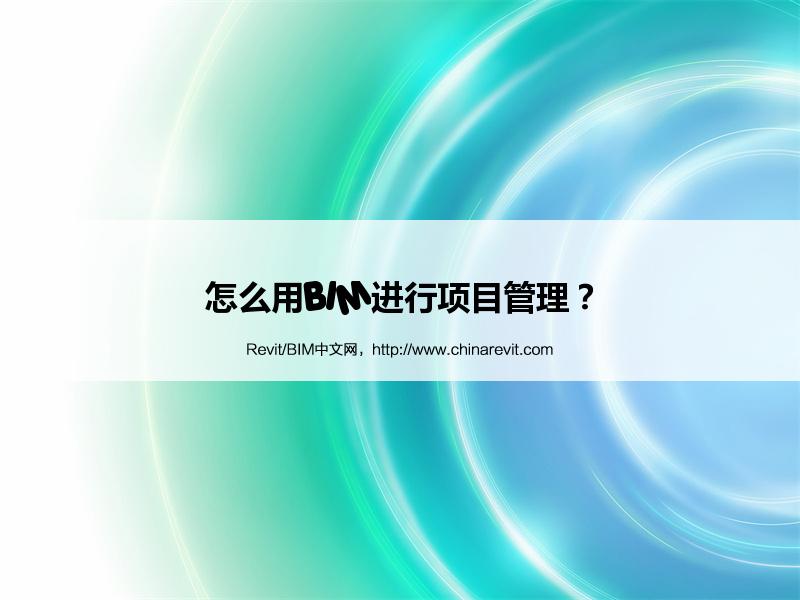 BIM,Revit中文网-怎么用BIM进行项目管理？