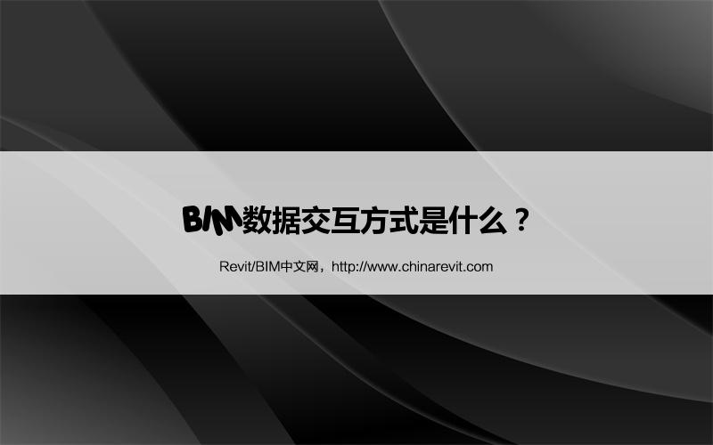 BIM,Revit中文网-BIM数据交互方式是什么？