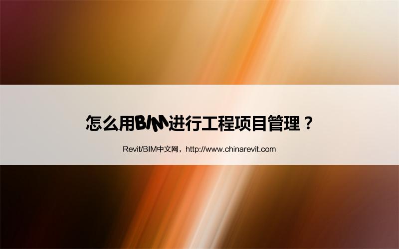 BIM,Revit中文网-怎么用BIM进行工程项目管理？