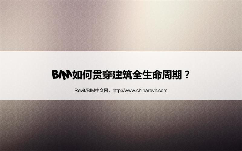 BIM,Revit中文网-BIM如何贯穿建筑全生命周期？
