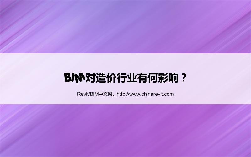 BIM,Revit中文网-BIM对造价行业有何影响？