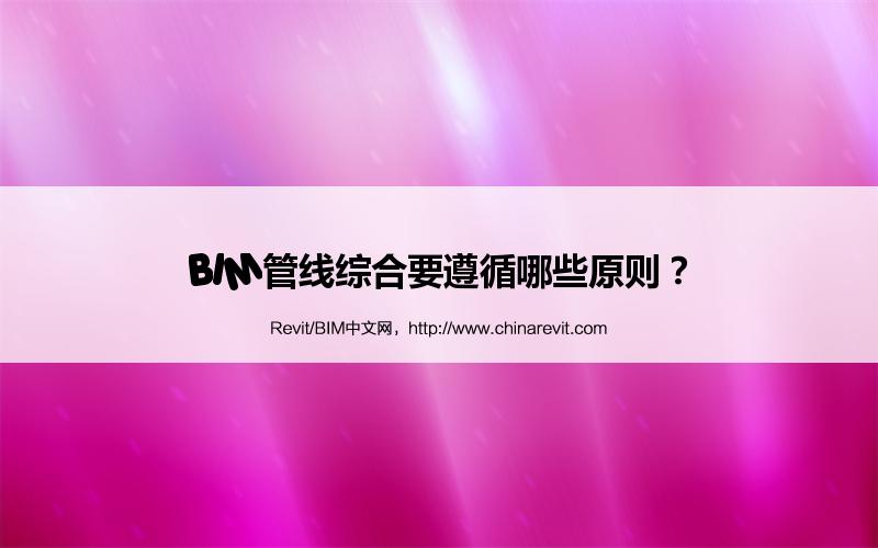 BIM,Revit中文网-BIM管线综合要遵循哪些原则？