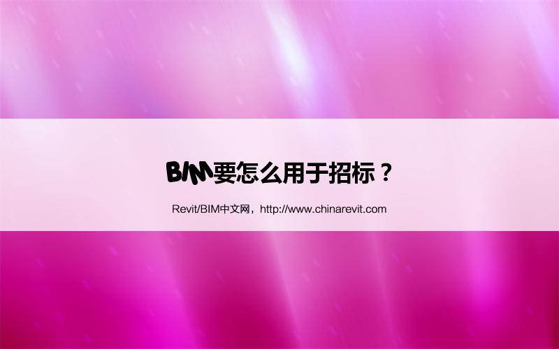 BIM,Revit中文网-BIM要怎么用于招标？