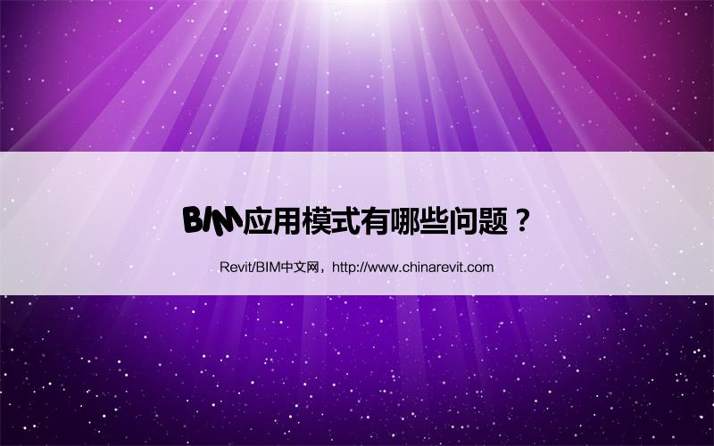 BIM,Revit中文网-BIM应用模式有哪些问题？
