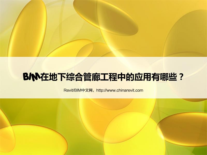 BIM,Revit中文网-BIM在地下综合管廊工程中的应用有哪些？