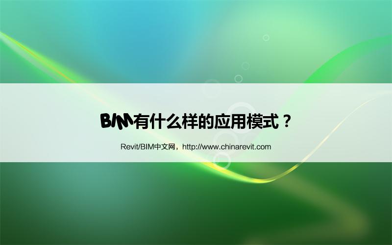 BIM,Revit中文网-BIM有什么样的应用模式？