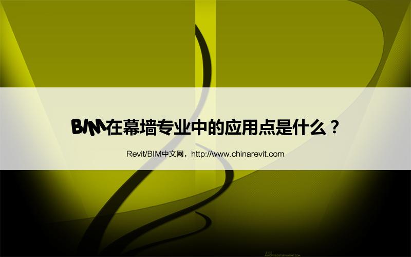 BIM,Revit中文网-BIM在幕墙专业中的应用点是什么？