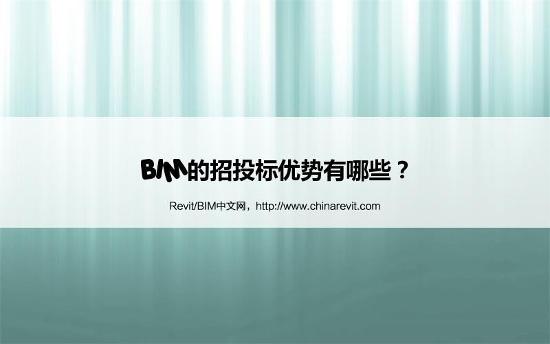 BIM,Revit中文网-BIM的招投标优势有哪些？