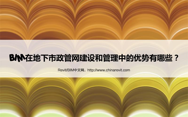BIM,Revit中文网-BIM在地下市政管网建设和管理中的优势有哪些？
