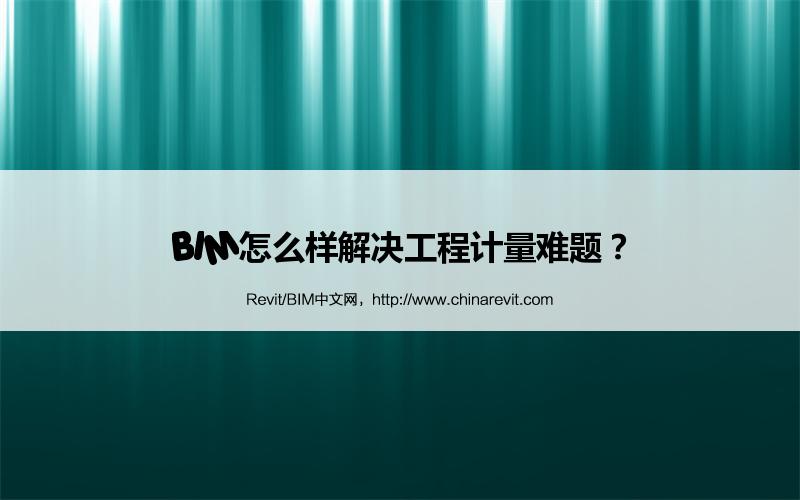 BIM,Revit中文网-BIM怎么样解决工程计量难题？