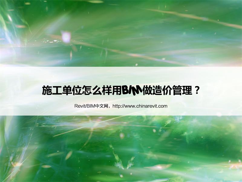 BIM,Revit中文网-施工单位怎么样用BIM做造价管理？