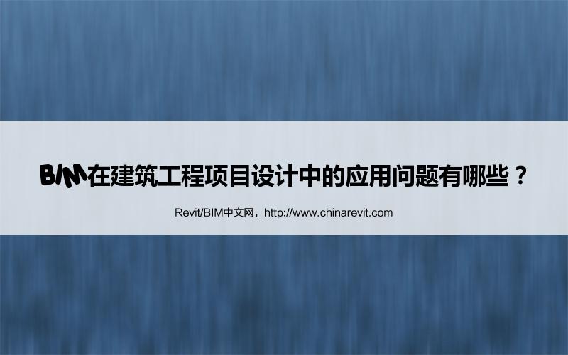 BIM,Revit中文网-BIM在建筑工程项目设计中的应用问题有哪些？