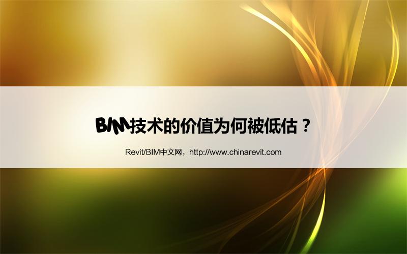 BIM,Revit中文网-BIM技术的价值为何被低估？