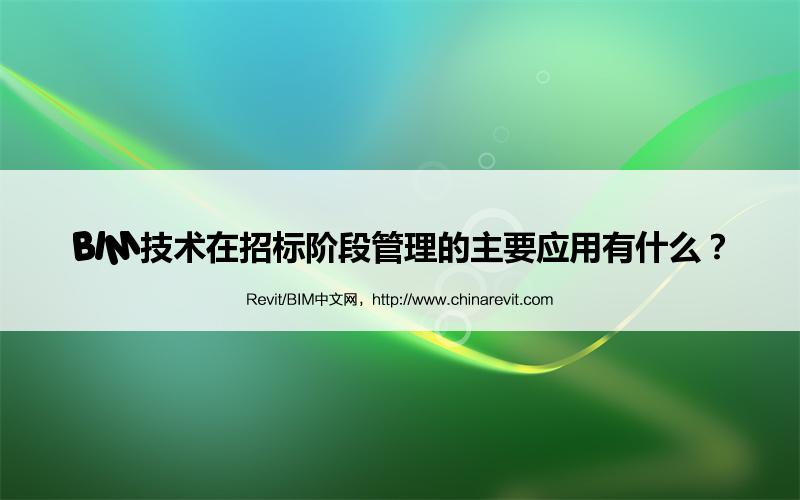 BIM,Revit中文网-BIM技术在招标阶段管理的主要应用有什么？