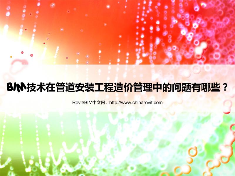 BIM,Revit中文网-BIM技术在管道安装工程造价管理中的问题有哪些？