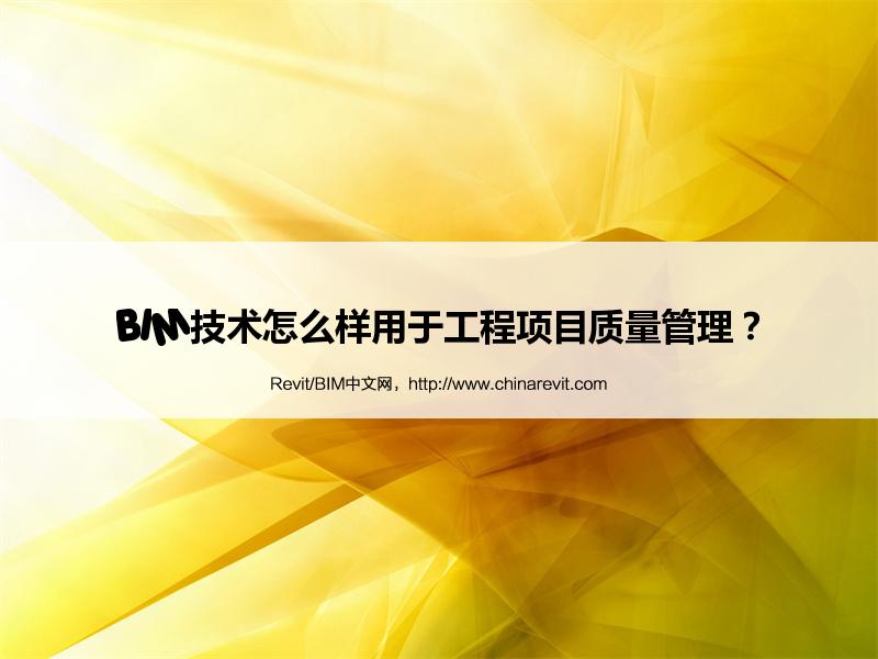 BIM,Revit中文网-BIM技术怎么样用于工程项目质量管理？