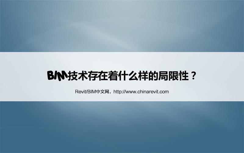 BIM,Revit中文网-BIM技术存在着什么样的局限性？