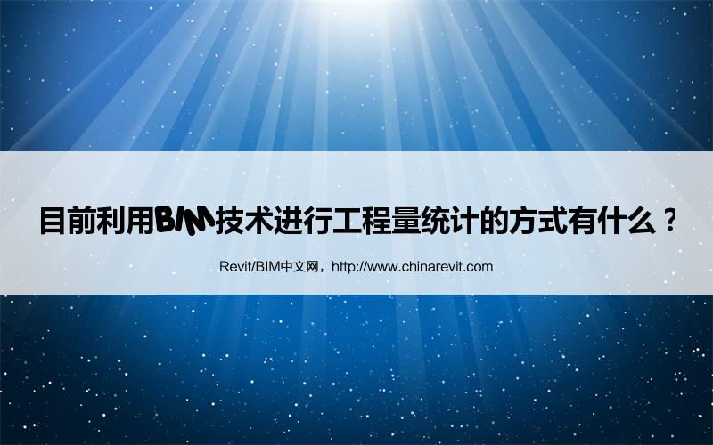 BIM,Revit中文网-目前利用BIM技术进行工程量统计的方式有什么？