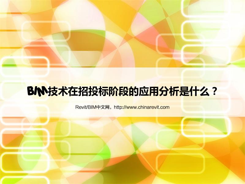 BIM,Revit中文网-BIM技术在招投标阶段的应用分析是什么？