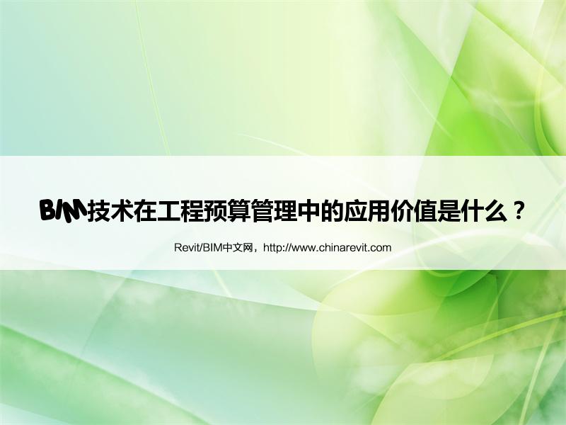 BIM,Revit中文网-BIM技术在工程预算管理中的应用价值是什么？