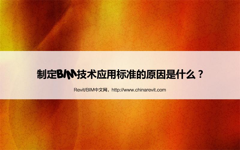 BIM,Revit中文网-制定BIM技术应用标准的原因是什么？