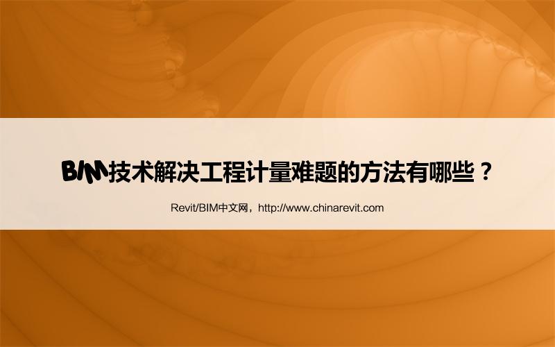 BIM,Revit中文网-BIM技术解决工程计量难题的方法有哪些？