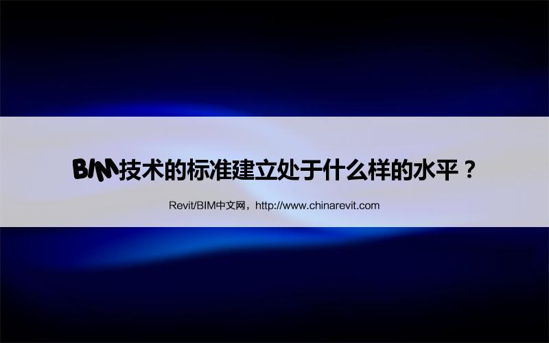 BIM,Revit中文网-BIM技术的标准建立处于什么样的水平？