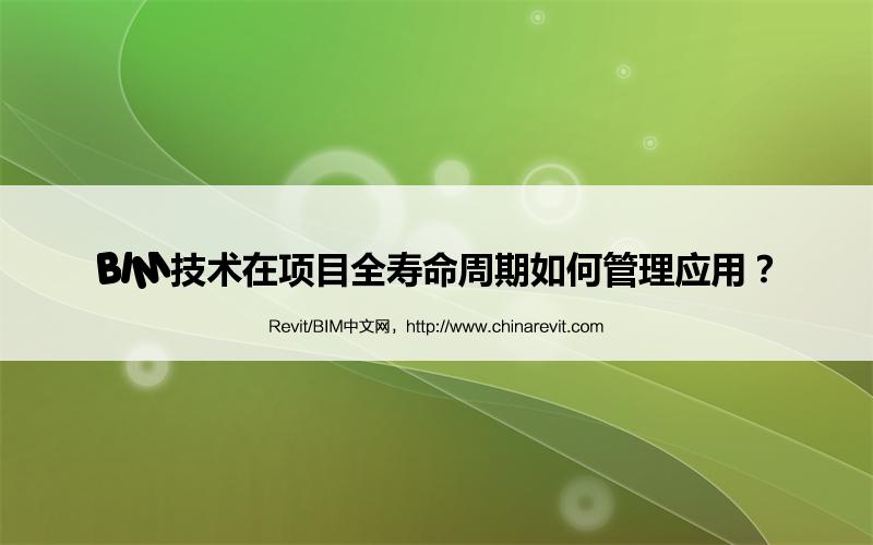 BIM,Revit中文网-BIM技术在项目全寿命周期如何管理应用？