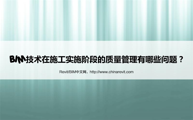 BIM,Revit中文网-BIM技术在施工实施阶段的质量管理有哪些问题？