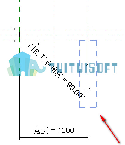 4.png 腿腿教学网-Revit教程 | Revit中如何运用参数控制门族的开启角度