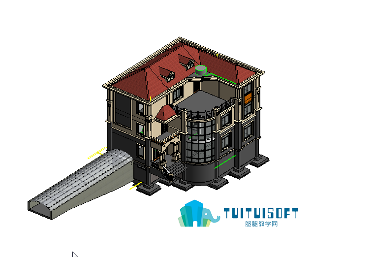 5ba233be1e117.png 腿腿教学网-Revit教程 | Revit中如何隐藏链接模型中的各边模型构件