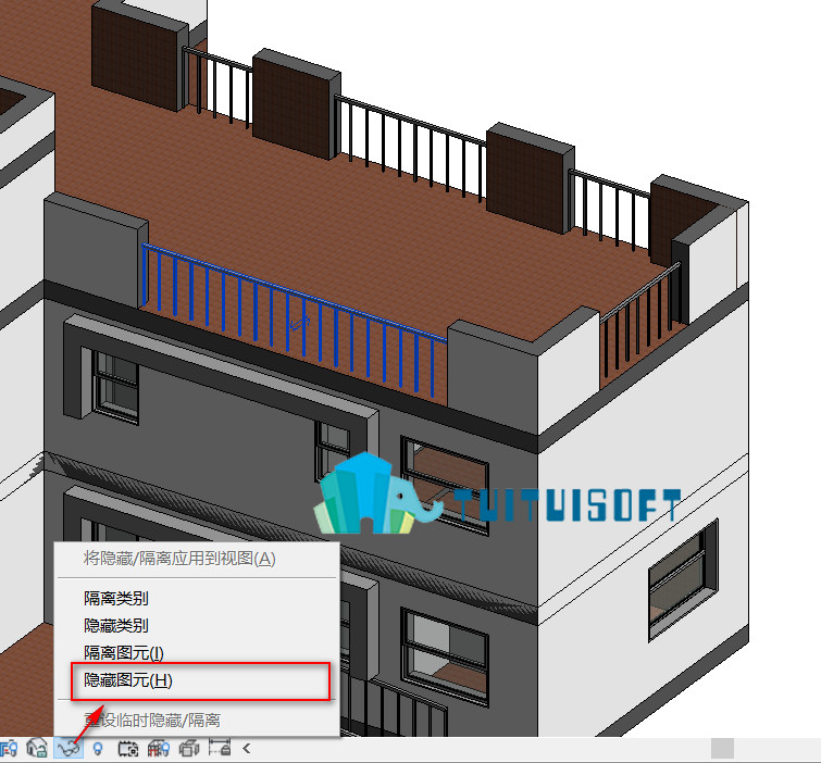 2018-11-16_203914.jpg 腿腿教学网-Revit隐藏和取消隐藏工具如何使用?