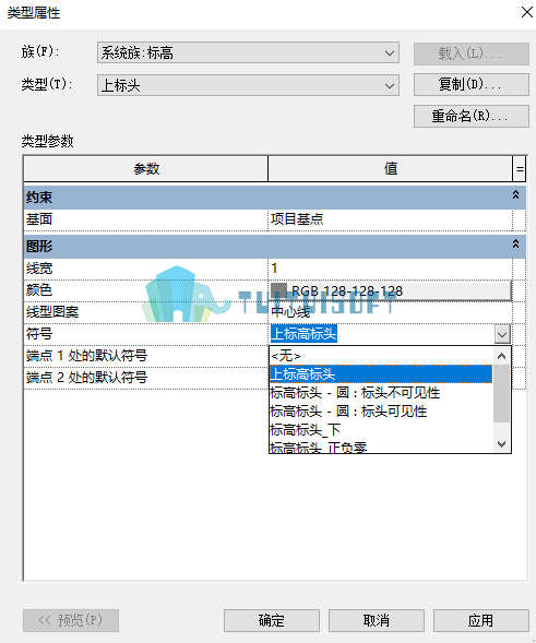 腿腿教学网-为什么打开revit中只有圆标头？